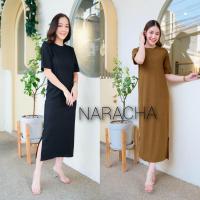 ราคา พร้อมส่ง เดรสยาวคอกลม ผ้าร่อง ทรงสวย งานป้าย (20187315124)