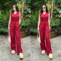 ราคา TT18910 Jumpsuit จั้มสูทแขนกุด ขายาว สายผูกเอว (23086704685)