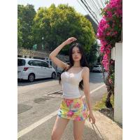 ราคา Cici 2529 กระโปรงสั้นลายดอกสีสันสดใส มีซับใน ซิบข้าง สไตล์สาวฮาวาย (24396727315)