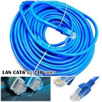 ราคา สายแลน สำเร็จรูป LAN CAT6 ยาว 30 เมตร Indoor ภายใน สีฟ้า (15772871169)