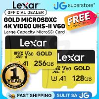 ราคา 100 ผลิตภัณฑ์ของแท้ อะแดปเตอร์ส่งฟรี เครื่องอ่านการ์ด Lexar Professional 256GB สีทอง MicroSDXC SDXC UHS II คลาส10 V60 A1 U3ไมโครการ์ด SD 4K UHD (24006499649)