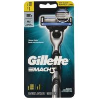 ราคา Gillette Mach3 Mens Razor 1 Handle with 3 Cartridges (15755409241)
