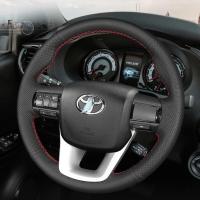 ราคา ปกพวงมาลัยรถยนต์ออกแบบเองได้หนังไมโครไฟเบอร์เย็บมือที่หุ้มพวงมาลัยแบบ DIY สำหรับรถยนต์โตโยต้าฟอร์จูนเนอร์ For Toyota Fortuner 2016 2024 Hilux 2015 2024 (22065853964)