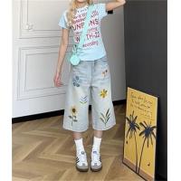 ราคา กางเกงยีนส์ขาสั้นทรงตรงปักลายดอกไม้สไตล์ย้อนยุคสไตล์อเมริกันสำหรับผู้หญิง กางเกงยีนส์ทรงหลวมเอวสูง ฤดูร้อน 2025 (24454714690)