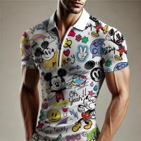 ราคา Disney Mickey Mouse พิมพ์เสื้อโปโลผู้ชาย SLIM FIT Mens POLO Tees ฤดูร้อนใหม่ Casual หลวมผู้ชายเสื้อกันหนาวผู้ชายเสื้อผ้า Tops (24334521819)