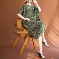 ราคา ชุดเดรสยาวทรงหลวมสไตล์ลำลองสำหรับผู้หญิงไซส์ใหญ่ ผ้าฝ้ายลินินบาง ทรงหลวม สีขาว ทรงหลวม ฤดูร้อน 2025 (24514446358)