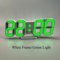 ราคา นาฬิกาดิจิตอล LED 3D แฟชั่น แขวนผนัง ติดผนัง ตั้งโต๊ะ แสดงเวลา วันที่ อุณหภูมิ ตั้งปลุก ปรับแสงอัตโนมัติ Modern Digital Wall Clock Digital temp date Table Desk Alarm time Fashion Night Electronic Hour