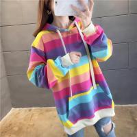 ราคา LOVESTORYS พร้อมส่ง เสื้อสเวตเตอร์คอกลมสีรุ้งสไตล์ย้อนยุคเกาหลีแฟชั่นคู่เสื้อผ้าผู้ชายและผู้หญิงสามารถสวมใส่เสื้อหลวม (16704941194)