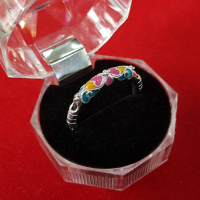 ราคา แหวนหางช้าง เงินแท้ 99 ลงยา ชมพู เหลือง ฟ้า งานสุโขทัยแท้ (22451780775)