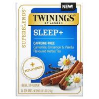 ราคา Twinings Sleep with Melatoni n Herbal Tea Chamomile Cinnamon Vanilla Caffeine Free 16 Tea Bags ช่วยนอนหลับ ชาดอกคาโมไมล์ วานิลา (23812228516)