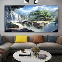 ราคา น้ำตกผ้าใบวาดภาพทิวทัศน์ภูเขาวิวศิลปะตกแต่งรูปภาพห้องนั่งเล่นศิลปะห้องนอนพิมพ์โปสเตอร์การตกแต่งบ้าน1ชิ้นกรอบภายในไม้หรือไร้กรอบ หรือกรอบสีดำอะลูมินัมอัลลอย (22876955097)