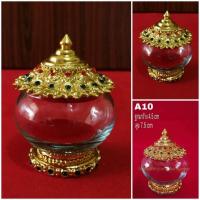 ราคา ผอบ ผอบเล็ก ฝาเตี้ย ฐาน 4 เซน สูง 7 เซน ผอบเล็กใส่พระธาตุ งานเรซิ่น ปิดทอง ประดับพลอยกระจก (16081052979)