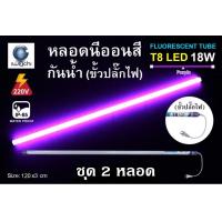 ราคา IWACHI หลอดนีออนสี พร้อมปลั๊กเสียบ รุ่นใหม่ LED T8 18W สีม่วง (747816084)