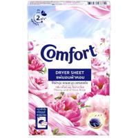 ราคา คอมฟอร์ท แผ่นอบผ้าหอมกลิ่นดอกพีโอนีและกุหลาบโอฮาร่า Comfort Dryer Sheets Peony OHara Rose Scent 40 Sheets (24410045528)