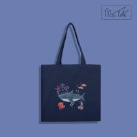 ราคา Louis Montini ma tote กระเป๋าผ้าแคนวาสกันน้ำ Tote Bag Ocean Blue CVR004 (19813797548)