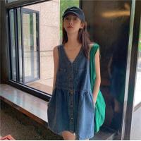 ราคา พร้อมส่ง เดรสยีนส์ เอี๊ยมกระโปรงยีนส์ แฟชั่น สไตล์เกาหลี J304 (19914227710)