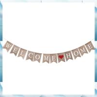 ราคา WJRN Welcome Home Banner Burlap Sign Buntings for Welcome Great for Baby Shower Wedding Home Decor (24327315764)