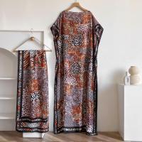 ราคา ใหม่แฟชั่นฤดูร้อนชุดผ้าพันคอขนาดใหญ่ดูไบตุรกี Kaftan มุสลิมหลวม Abaya ผู้หญิงแอฟริกัน Casual Leopard พิมพ์ Shawl Robe (24407470902)