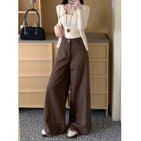 ราคา กางเกงยีนส์ทรงตรงเอวสูงทรงหลวมสำหรับผู้หญิง กางเกงขายาวทรงขากว้าง ดีไซน์กระเป๋า ทรงหลวม ฤดูใบไม้ผลิ 2025 กางเกงยีนส์ทรงตรงสำหรับผู้หญิง (23980960654)