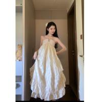 ราคา ชุดเดรสยาวคอวีแขนกุดสไตล์ฝรั่งเศส ชุดนางฟ้า ดีไซน์ฤดูร้อน ชุดไปเที่ยวชายหาด ชุดผู้หญิง ชุดเดรสยาว เดรสคอวี (24367023371)