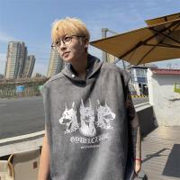 ราคา Hanlu เสื้อกล้ามผู้ชายมีสไตล์ลำลองมีหมวกคุณภาพสูงเสื้อยืดแขนกุดนิ่ม (22305341098)