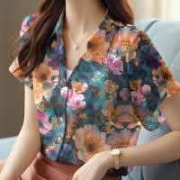 ราคา เสื้อเชิ้ตชีฟอง ฮาวาย ซัมเมอร์ เสื้อกันแดด เสื้อเชิ้ตชีฟองพิมพ์ลายดอกแฟชั่นผู้หญิง ลายดอกไม้สไตล์วินเทจ เสื้อเชิ้ตแขนสั้นสไตล์เกาหลี (24254584043)