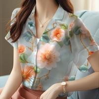 ราคา ฮาวาย ซัมเมอร์ เสื้อชีฟองผ้าบาง ลายดอกไม้สีพาสเทล เสื้อบางเบาสบาย สไตล์ฝรั่งเศส จัดส่งเร็ว (24255519753)