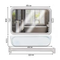 ราคา กระจกห้องน้ำ 3ชิ้นได้ครบชุด กระจก ชั้นวางราวแขวน รุ่นหนากลมสีขาว กระจกแท้ไม่หลอกตา (23759555021)