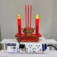 ราคา กระถางธูปไฟฟ้า เชิงเทียนปลอม ชุดธูปเทียนไหว้เจ้าLED การใช้ปลั๊กไฟและอินเทอร์เฟซ USB ความยาวสายไฟ 1 5 เมตร (23150022081)