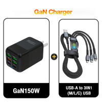 ราคา ชุดชาร์จ 150W 4USB 2PD หัวชาร์จ สายเคเบิลข้อมูล 4in1 QC3 0 PD ชาร์จเร็ว รองรับโปรโตคอลการชาร์จเร็ว เหมาะสำหรับ Android iPhone Samsung VIVO OPPO (22228498400)