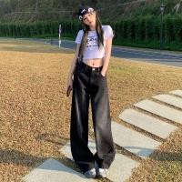 ราคา กางเกงยีนส์ทรงกระบอกสีดำฟอก ปลายขาบาน วินเทจ ทรงสวย สาวอวบ AC 2033 (24582032848)