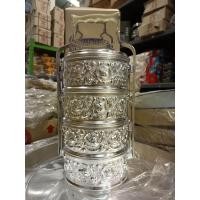 ราคา ปิ่นโตลายไทย ปิ่นโตลายสวยๆปิ่นโตไปวัด ปิ่นอลูมีเนียม ลายไทย 14 4 4ชั้น ตรา กระเช้า (22281229728)