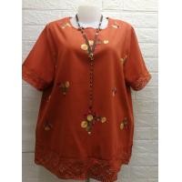 ราคา เสื้อสาวอวบ เสือคุณแม่ เสื้อลินินปักลายสวยๆแน่นๆ เสื้อใส่ออกงาน เสื้อแต่งลูกไม้รอบชายและแขน อก 50 นิ้ว คนอก42 48นิ้วใส่สวย (4549754605)