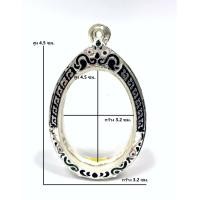 ราคา กรอบพระ ตลับพระ เนื้อเงินผสม รูปไข่ใหญ่ หรือขนาดใกล้เคียง ลงยาสวยงาม ขนาด ความสูง 4 5ซม x กว้าง 3 2ซม (420827406)
