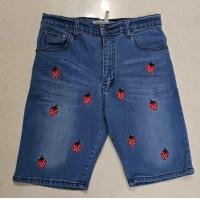 ราคา กางเกงยีนส์ขา 3 ส่วนงานปักสตอเบอรี่สวยๆจ้า ผ้ายืด นิ่มใส่สบายเอาใจสาวอวบจ้า (24351736825)