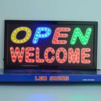 ราคา ป้ายไฟ OPEN WELCOME ป้ายไฟหน้าร้าน ป้ายไฟ Led ป้ายไฟกล่อง หลอดไฟ ประหยัดไฟ ใช้ปลั๊กไฟ บ้าน ไฟกระพริบ เพิ่มเอกลักษณ์สีสัน สวยงาม (14403261887)