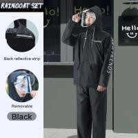ราคา ชุดกันฝนแบบแยกส่วนสำหรับขี่มอเตอร์ไซค์และจักรยาน ขนาดใหญ่ ทนทานต่อฝนตกหนัก อุปกรณ์กันฝนสำหรับคนขี่จักรยานยนต์ ชุดกันฝนและกางเกงกันฝน (24516419309)