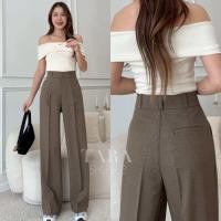 ราคา พร้อมส่ง กางเกงผ้า Soda ขากระบอก รุ่นเจาะกระเป๋าหลัง (21957595201)