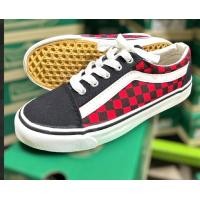 ราคา H รองเท้าผ้าใบ ลายหมากรุก ลายสก็อต รองเท้าผ้าใบแบบสวมมีเชือก รุ่น MS V7 สี หมากรุกเทา หมากรุกแดง หมากรุกดำขาว ดำ Size 38 45 (24470680543)