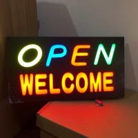 ราคา ป้ายไฟ ป้ายไฟร้าน ป้ายไฟวิ่ง ป้ายไฟตัวอักษร ป้ายไฟled ป้ายไฟOPEN WELCOME 398บาท (20501219897)