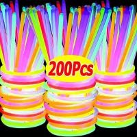 ราคา 100 200ชิ้น แท่งเรืองแสงงอได้หลายสี เรืองแสงในที่มืดแท่งไฟสําหรับงานปาร์ตี้โปรดปรานตกแต่ง (23866808236)