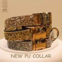 ราคา Personalized Collar ปลอกคอสุนัขสลักชื่อ ปลอกคอ PU กากเพชร ปลอกคอแมว ปลอกคอแฟชั่น วัสดุหนัง PU หรูสลักชื่อน้องหมาแมวฟรี (24463443270)
