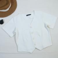 ราคา F004 เสื้อเบลาส์ คอวี ป้าย Alinya (23023901524)