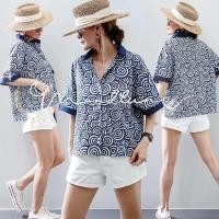 ราคา เสื้อเชิ้ต คอบัว แขนสั้น กระดุมผ่าหน้า หน้าสั้น หลังยาว ผ้ายีนส์ฟอกเนื้อนิ่ม (24350017070)