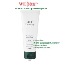 ราคา Etude AC Clean Up Cleansing Foam 150ml โฟมล้างหน้าเกาหลี เหมาะสำหรับผิวบอบบาง แพ้ง่าย We Beauty (23048747156)