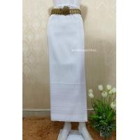 ราคา ผ้าไหมแพรวาสีขาว ผ้าถุงไหมไทยลายสวยๆ ขนาด2หลา (21930045975)