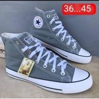 ราคา Converse คอนเวิร์สหุ้มข้อ รองเท้าผ้าใบ ใส่ได้ทั้งหญิงและชาย มีไซส์36 45 สีเทา พร้อมส่ง (18880044545)