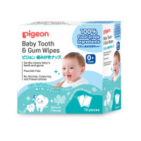 ราคา Pigeon พีเจ้น ผ้าเช็ดฟันเด็กทารก จำนวน 70 ชิ้น ธรรมชาติ สตรอเบอร์รี่ BABY TOOTH GUM WIPES 70s 1x20 NATURAL STRAWBERRY (12865001898)