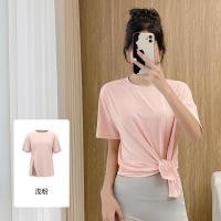 ราคา ใหม่ เสื้อคลุมบรา รุ่น YOGA 153 เสื้อออกกำลังกายแขนสั้น ทรงหลวม ผูกข้างได้ (23393310162)