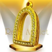 ราคา กรอบพระสำเร็จรูป งานทองสูตรฝังเพชร 24K ทรงพระรอดลำพูน หน้าจอ 1 6 x 2 7 cm รหัส 81 (23848990984)